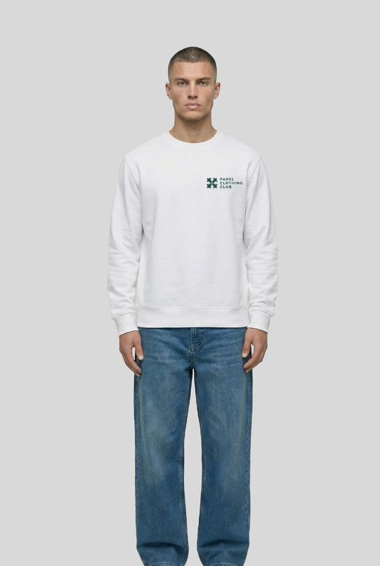 BASIC SWEATER WHITE - PADELCLOTHINGCLUB